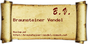 Braunsteiner Vendel névjegykártya